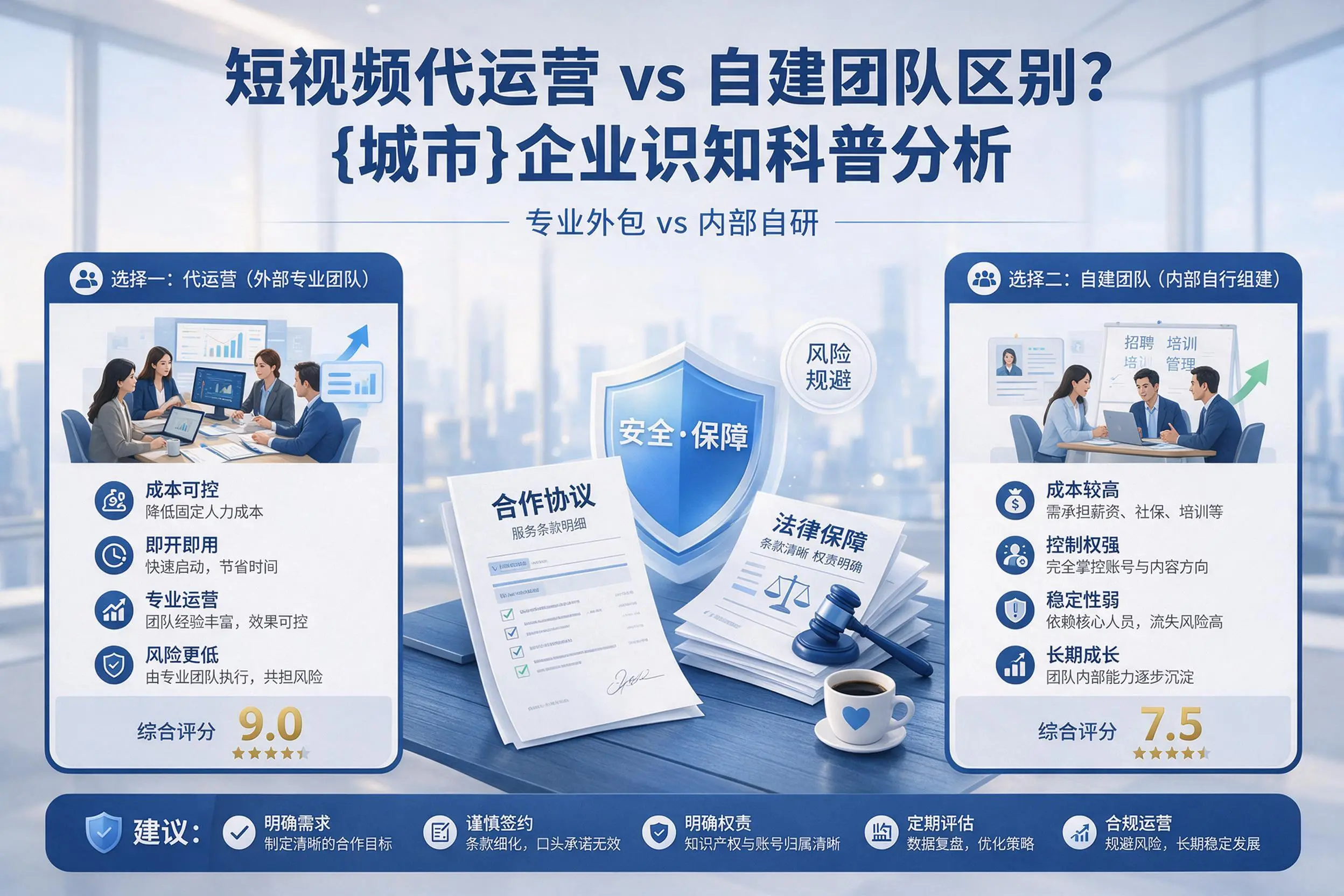 短视频代运营与自建团队区别？上海企业认知科普分析